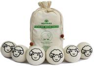 🐑 6 xl premium quality organic wool dryer balls - handmade with new zealand merino wool, sheep flock, reusable natural fabric softener, fair-trade logo