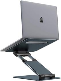 img 4 attached to 📱 Nulaxy Adjustable Height Laptop Stand for Desk - Portable Laptop Riser, Ergonomic Computer Stand Compatible with MacBook Air Pro, Dell XPS, and More 10-17" Laptops - Gray