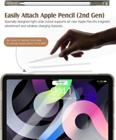 img 3 attached to 📱 TiMOVO Case for New iPad Air 4th Generation (2020) - Slim Back Protective Case with Apple Pencil Holder - Black