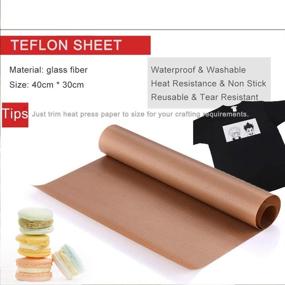 img 2 attached to 🔥 3 Pack PTFE Teflon Sheet: 16x12 Non Stick Heat Transfer Paper for Heat Press, Washable & Reusable Craft Mat – Brown