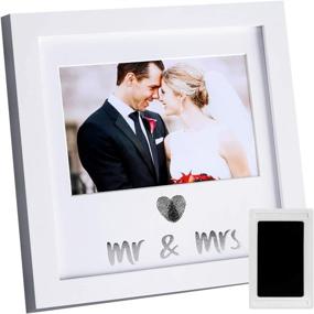 img 4 attached to Jinchuan Heart Thumbprint Keepsake Frame and Ink Kit: A Perfect Wedding Picture Frame and Registry Idea for Bride and Newlyweds