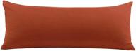 🧡 piccocasa deep orange 110 gsm brushed microfiber body pillowcase with zipper closure – soft long pillow cover for body pillows (20"x54") logo