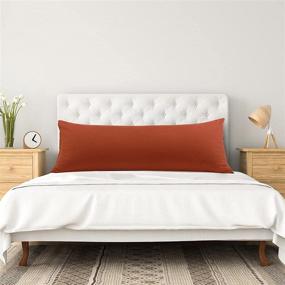 img 2 attached to 🧡 PiccoCasa Deep Orange 110 GSM Brushed Microfiber Body Pillowcase with Zipper Closure – Soft Long Pillow Cover for Body Pillows (20"x54")