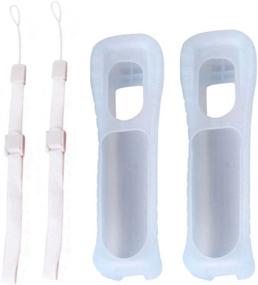 img 4 attached to Ambertown 2-Pack White Silicone Skin Case Cover with Wrist Strap for Nintendo Wii Remote: Enhance Your Gaming Experience with Protective Accessories