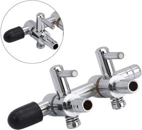 img 2 attached to 🐠 Pawfly 2-3 Way Cross Aquarium Gang Valve - Air Flow Control Lever Valve Distributor Splitter with Check Valves, Suction Cups & Airline Connectors for Fish Tank