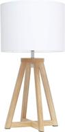 🔲 stylish interlocked triangular wood fabric shade table lamp for an elegant touch - natural/white finish логотип