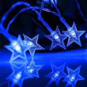 img 3 attached to 🌟. Twinkle Star 100 Blue LED Star String Lights - Waterproof & Extendable Fairy Lights for Indoor/Outdoor Wedding, Christmas, New Year, Garden Decor