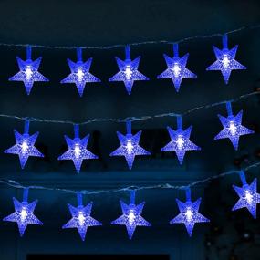 img 4 attached to 🌟. Twinkle Star 100 Blue LED Star String Lights - Waterproof & Extendable Fairy Lights for Indoor/Outdoor Wedding, Christmas, New Year, Garden Decor