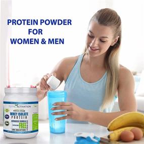 img 2 attached to Total Activation Whey Isolate Protein Powder - Low Carb, Low Calorie for Women & Men with Stevia, Monk Fruit, Sunflower Lecithin - Compare to Men's Protein Shake Powders - Delicious Vanilla Flavored - 14.82 oz