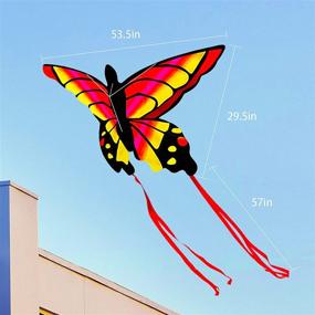 img 3 attached to 🦋 2021 Giant Butterfly Kite for Kids and Adults - Outdoor Games and Activities - Easy Fly Single Line String - Beach, Trip, Park, Family Fun