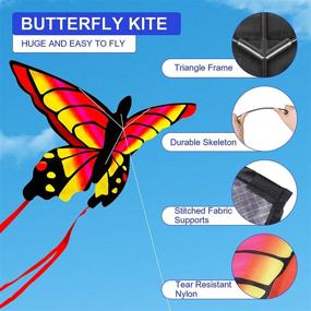 img 1 attached to 🦋 2021 Giant Butterfly Kite for Kids and Adults - Outdoor Games and Activities - Easy Fly Single Line String - Beach, Trip, Park, Family Fun