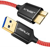 🔴 кабель jsaux micro usb 3.0 - 2 шт [3.3ft+6.6ft] - нейлоновая оплетка для samsung galaxy s5, note 3, внешнего жесткого диска - красный логотип