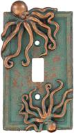 bronze/verdigris finish style 2 top brass large octopus/kraken electrical cover wall plate - single switch (single switch) logo
