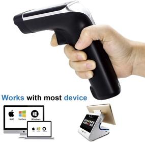 img 2 attached to 📟 Symcode Wireless Handheld Barcode Scanner with Vibration Alert - Cordless 1D Laser Automatic Reader for Store, Supermarket, Warehouse