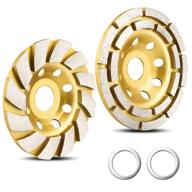 [2021 upgraded] 2 pack diamond cup grinding wheel set - double row concrete grinding wheel for angle grinder - heavy duty 4-1/2 inch & 4 inch wheels - perfect for polishing (gold) логотип