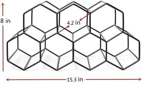 img 3 attached to Черная металлическая настольная подставка для вина CMCNCBC - геометрический дизайн для столешницы или настольной поверхности - вмещает 9 бутылок - идеально подходит для винного погреба или барного шкафа.