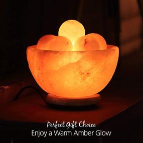 img 1 attached to Himalayan Glow 1328 Bowl Salt Lamp: Relax and Rejuvenate with Massage Ball