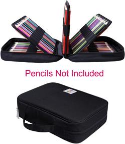 img 3 attached to BOMKEE 220-Slot Pencil Case – Colored Pencils & Gel Pen Organizer Bag with Zipper for Students, Kids, Adults & Artists – Handy Glitter Gel Pens Holder, Refills, Waterproof Coloring Case (Black)