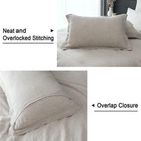 img 1 attached to 🛏️ PHF Luxurious Linen Duvet Cover Set King Size, 3PCS Washed French Flax Comforter Cover Set, Comfy Linen Duvet Cover with Pillow Shams Bedding Collection, 106"x 92", Linen