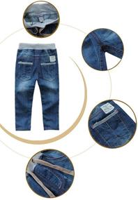 img 1 attached to 👶 Comfortable and Stylish Toddler Elastic Washed Length Straight Boys' Clothing and Jeans: The Perfect Fit for Your Little One