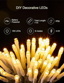 img 1 attached to 36ft/100LED Battery Operated String Lights with Timer - FilFom: Waterproof Fairy Lights 🌟 for Bedroom, Christmas Parties, Wedding Centerpiece, Indoor/Outdoor - 8 Modes, Clear Twinkle Lights (Warm White)