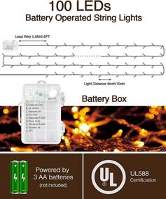 img 3 attached to 36ft/100LED Battery Operated String Lights with Timer - FilFom: Waterproof Fairy Lights 🌟 for Bedroom, Christmas Parties, Wedding Centerpiece, Indoor/Outdoor - 8 Modes, Clear Twinkle Lights (Warm White)