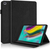 📱 samsung galaxy tab s5e 10.5 2019 sm-t720/t725 case: premium pu leather flip wallet cover with card pockets - black logo