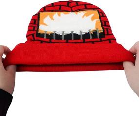 img 2 attached to 🎩 Red LED Glow Blink Knit Beanie Hat - Luwint Colorful Light Up Party Costume Show Cap Toy for Boys and Girls