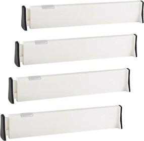 img 4 attached to 🗂️ 4 Pack Expandable Drawer Dividers - Organizers and Separators for Dresser, Kitchen, Bedroom, Bathroom, Office or Dresser Storage - Fits 13.2-19", Ideal for Silverware, Utensils, and Tray Organization