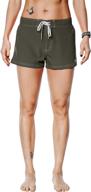 nonwe women's quick-dry solid lightweight beach shorts logo