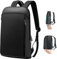 🎒 zinz slim and expandable anti-theft laptop backpack with usb - college, business, and travel notebook bag for men & women - 15.6 to 16 inch - deep black logo