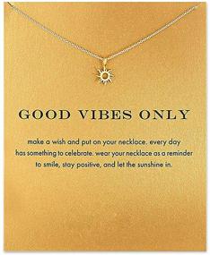 img 3 attached to 🌞 Sunlight Sunshine Pendant Necklace: Stylish Clavicle Chain with a Friendship Message Card - Fashionable Dainty Gold/Silver Jewelry