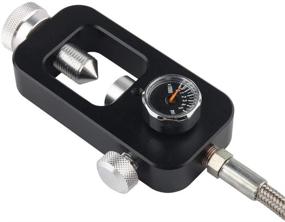 img 1 attached to 🖤 HPDMC 4500psi Yolk Fill Station with High Pressure Gauge and Aluminum Alloy Refill Adapter - Ideal for PCP Paintball Tank Charging System (Black)