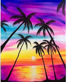 img 3 attached to 🌴 ACANDYL Coconut Tree Paint by Number Kit for Kids Adults Students – DIY Oil Painting Set, Canvas Painting by Numbers, Acrylic Oil Painting Arts Craft – Coconut Painting 16x20 Inch – Beginner Friendly