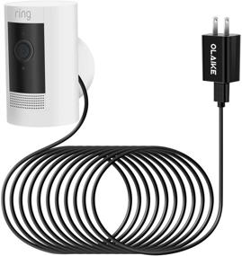 img 4 attached to 🔌 OLAIKE 5m/16ft Weatherproof Charge Cable & DC Power Adapter for Stick Up Cam and Spotlight Cam Battery - Continuously Charge Your Camera [Black]