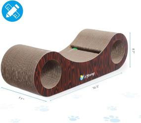 img 3 attached to 🐱 Premium Cat Scratcher Lounge with Toy Bell – isYoung Large Cat Scratcher Cardboard Scratch Pad, 30.5 x 11 x 8.5 inches