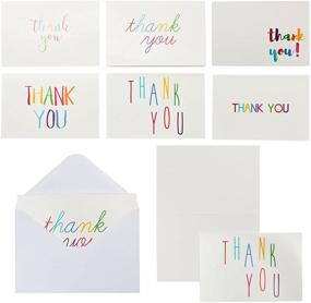 img 4 attached to 🌈 Vibrant Rainbow Thank You Cards: Bulk Boxed Set of 144 with Envelopes (4x6 In)