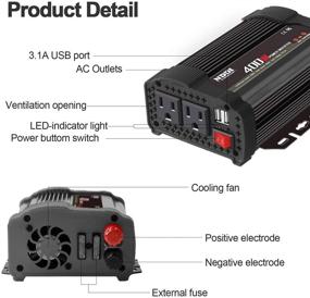 img 3 attached to Inverter Converter Charger Outlets Cigarette Tools & Equipment