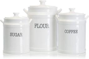 img 4 attached to 🔍 Optimized Search: Fiddle & Fern Set of 3 Prep Canisters with Handles - Must-Have Home Essentials