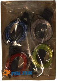 img 1 attached to 6 Pack - TDLTEK Neon Glowing Strobing Electroluminescent Wire/El Wire Set (Blue, Green, Red, Pink, Purple, White) with 3 Modes Battery Controllers