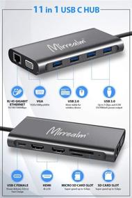 img 2 attached to 🔌 Mirrealm USB C Docking Station - 11 in 1 Triple Display Hub Bundle - Multi-Compatible with MacBook and Windows - Multiport Laptop Dock with USB C Adapter and Windows Support