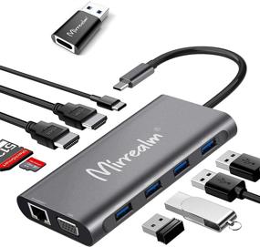img 4 attached to 🔌 Mirrealm USB C Docking Station - 11 in 1 Triple Display Hub Bundle - Multi-Compatible with MacBook and Windows - Multiport Laptop Dock with USB C Adapter and Windows Support