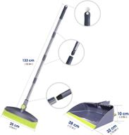 🧹 rubber push broom and dustpan set with adjustable handle - self cleaning indoor and outdoor angle brooms for home, floor sweeping, kids, pets - long handle brooms for carpet, dog, cat - versatile household cleaning tools logo