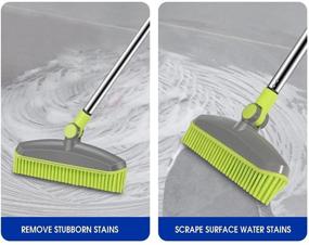 img 3 attached to 🧹 Rubber Push Broom and Dustpan Set with Adjustable Handle - Self Cleaning Indoor and Outdoor Angle Brooms for Home, Floor Sweeping, Kids, Pets - Long Handle Brooms for Carpet, Dog, Cat - Versatile Household Cleaning Tools