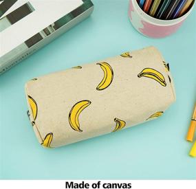 img 1 attached to 🍌 LParkin Banana Pencil Case Pouch - Cute Teacher Gift Gadget Bag, Makeup Cosmetic Bag, Stationery Kawaii Pencil Box