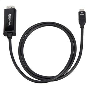 img 1 attached to 🔌 Высококачественный адаптер кабеля USB-C к HDMI Amazon Basics Thunderbolt 3-совместимый - 3 фута | Поддерживает 4K@30Hz