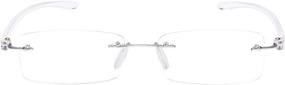 img 1 attached to Reducblu Rimless Reading Glasses: Stylish Small Lenses Readers for Women and Men