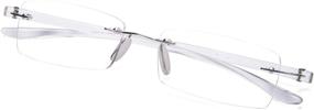 img 4 attached to Reducblu Rimless Reading Glasses: Stylish Small Lenses Readers for Women and Men