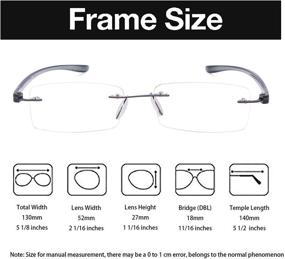 img 2 attached to Reducblu Rimless Reading Glasses: Stylish Small Lenses Readers for Women and Men