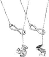 🦌 faadbuk best friend jewelry spn gift - supernatural inspired moose squirrel y lariat necklace bff gift for friends logo